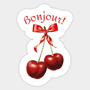 Bonjour! Coquette Aesthetic Sticker